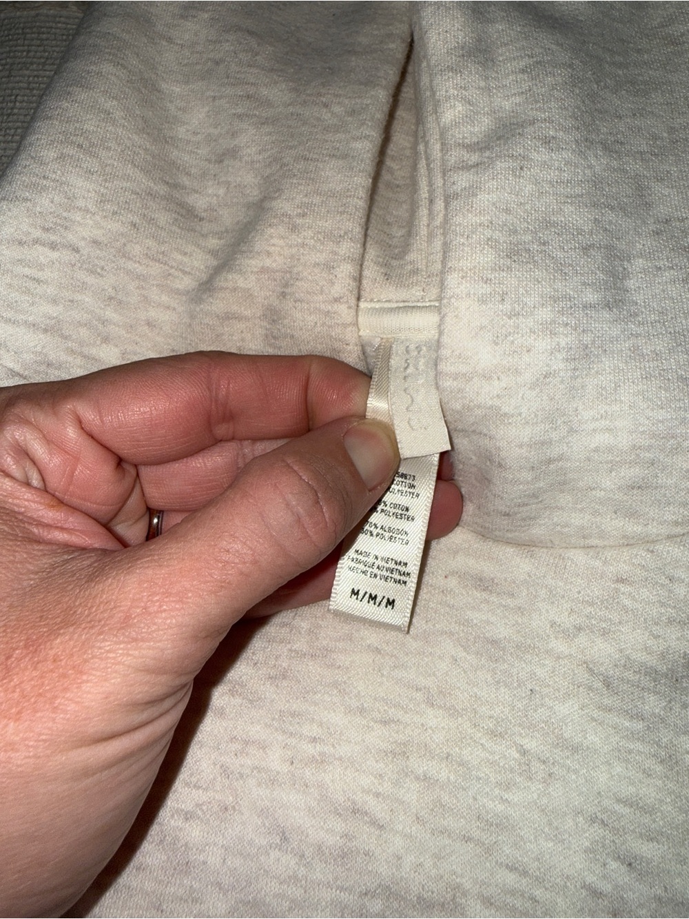SKIMS Cotton Fleece Classic Hoodie Light Gray Bone Pullover Sweatshirt Mens M - Picture 3 of 3